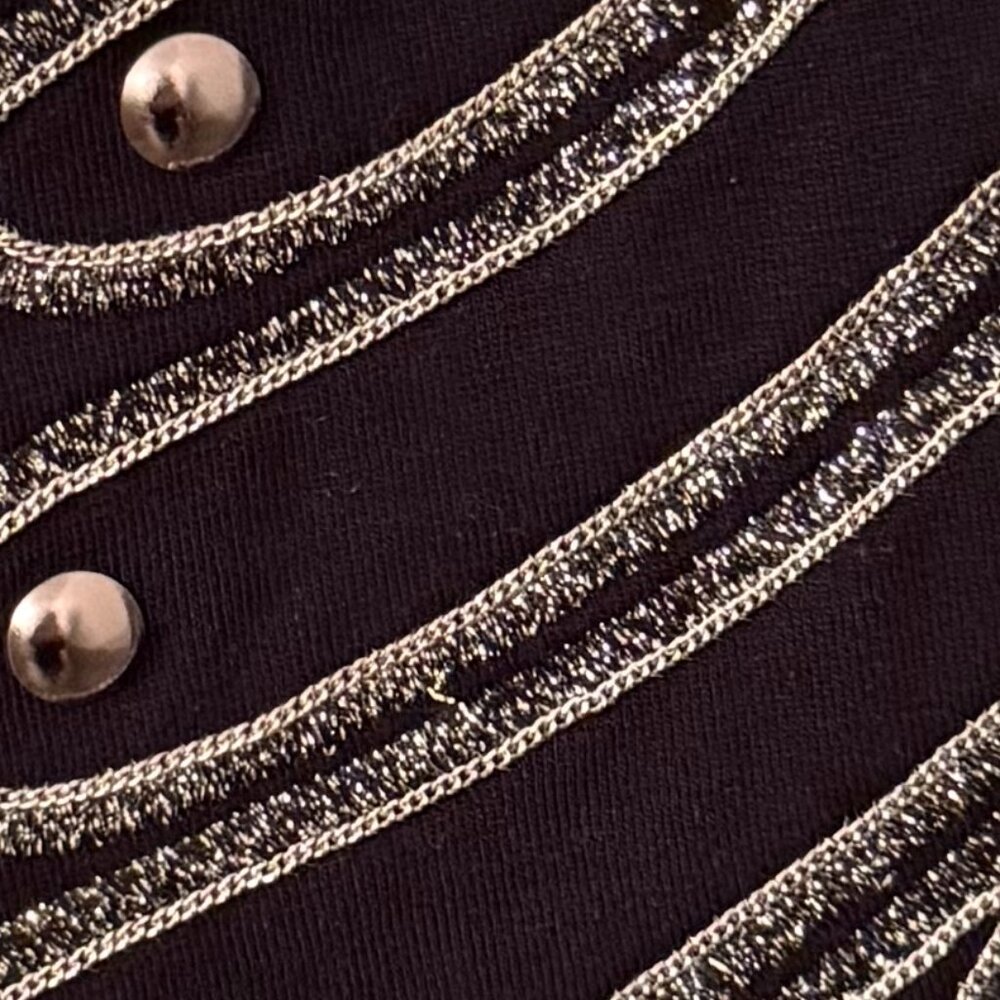 NWOT Rare Express Women's Embellished Metallic Stud Black Silver Gold Threads - Picture 4 of 13